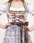 3-teiliges Damen Dirndl Set - Kleid, Bluse und Schürze im blumigen Design